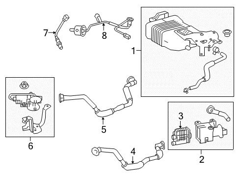 2019 Lexus LC500 Emission Components Charcoal Canister Assembly Diagram for 77740-11050