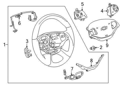 2018 Chevrolet Impala Steering Column & Wheel, Steering Gear & Linkage Module Diagram for 22883537