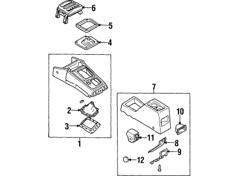 1995 Kia Sportage Center Console Knob Assembly Diagram for 0K02646030