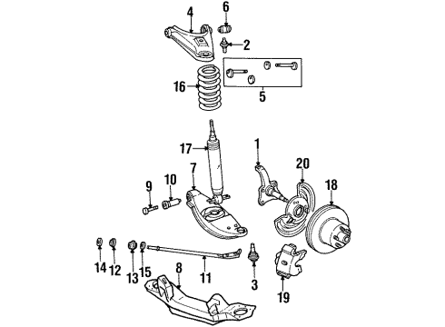 1984 Dodge B150 Front Suspension Components, Lower Control Arm, Upper Control Arm, Stabilizer Bar BUSHING-Front Suspension Upper-Control Arm Diagram for 2269124