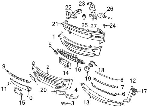 2007 Mini Cooper Front Bumper Blind Plug Diagram for 51711855009