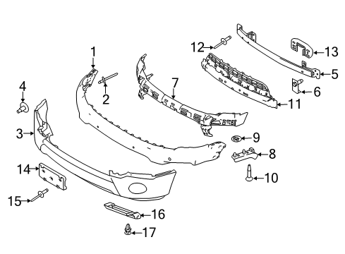 Diagram for 2016 Ford Expedition Front Bumper 