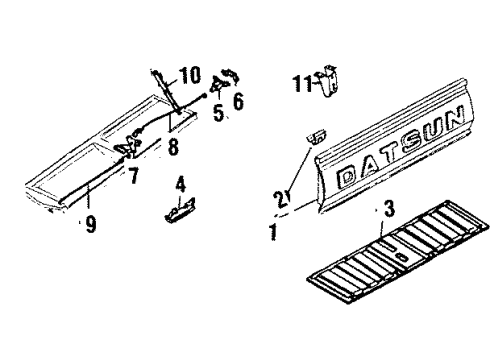 1985 Nissan 720 Tail Gate Handle ESCUCHN Diagram for 90531-11W00