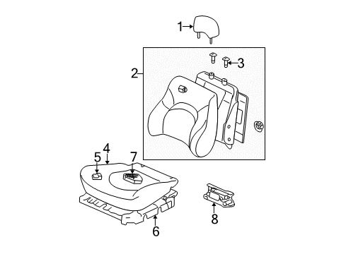 2001 Hyundai Sonata Front Seat Components Front Seat Cushion Cover, Right Diagram for 88260-38560-GBN