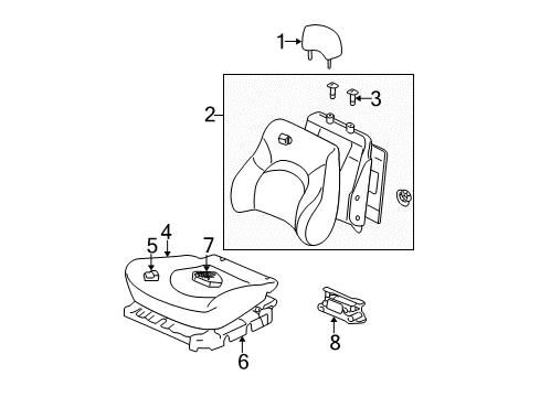 2001 Hyundai Sonata Front Seat Components Pad Assembly-Front Seat Cushion, LH Diagram for 88150-38000