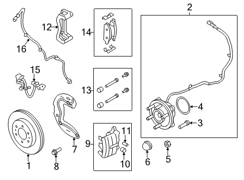 2014 Ford F-150 Front Brakes Caliper Diagram for CL3Z-2B120-B