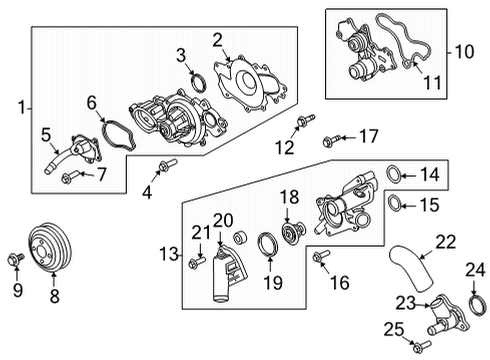 2021 Ford F-150 Water Pump Tension Pulley Bolt Diagram for -W713261-S437