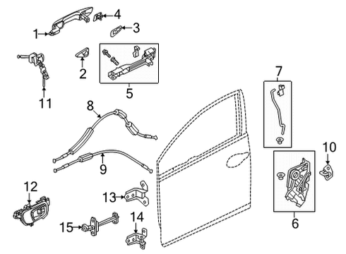 2022 Honda Civic Lock & Hardware HANDLE, L- *B593M* Diagram for 72181-T20-A11ZH