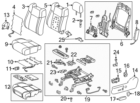 2017 Toyota Tundra Driver Seat Components Seat Cushion Pad Diagram for 71512-0C150