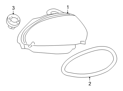 2009 Chrysler PT Cruiser Headlamps Headlamp Module Right Diagram for 5116044AE