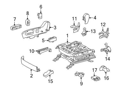 2018 Lexus GX460 Power Seats Switch Assy, Power Seat Diagram for 84920-60090-A1