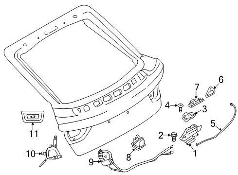 2016 BMW 335i GT xDrive Lift Gate Trunk Lid Power Lock Diagram for 51247269516