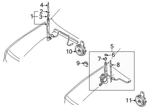 1998 Toyota 4Runner Antenna & Radio, Horn Horn Diagram for 86520-28080