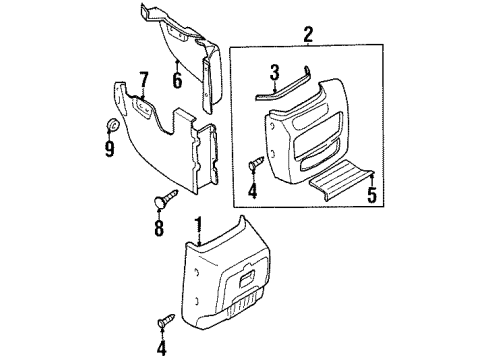 1998 Nissan Quest Center Console Console Box-Center Diagram for 96910-1B000
