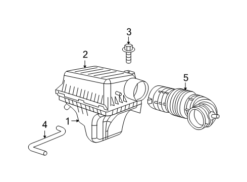 2008 Dodge Charger Air Intake Clean Air Duct Diagram for 4593798AA