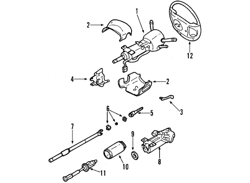 2001 Pontiac Bonneville Steering Column, Steering Wheel Column Asm, Steering Diagram for 26087951