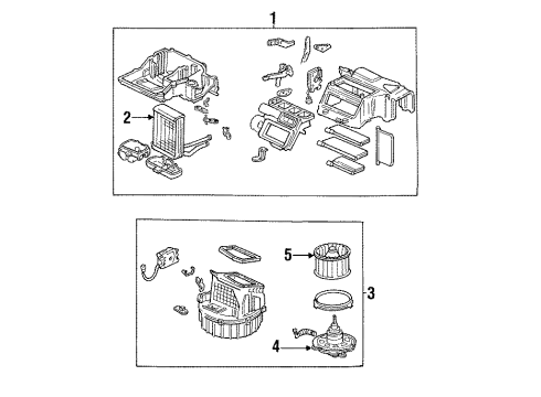 1990 Honda CRX Blower Motor & Fan Heater Unit Assy. Diagram for 79100-SH2-A02