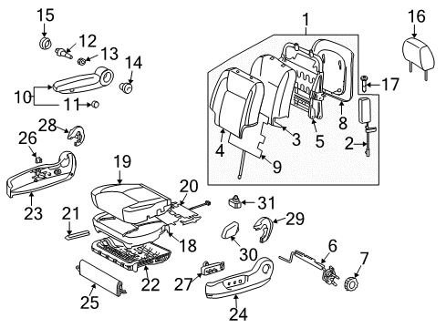 2004 Toyota Sienna Heated Seats Adjuster Switch Diagram for 84922-AA030