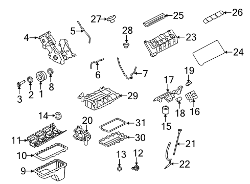 2008 Ford Mustang Senders Crankshaft Pulley Bolt Diagram for 4G7Z-6A340-AA