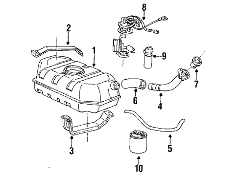 1993 Chevrolet S10 Blazer Fuel System Components Housing Asm-Fuel Tank Filler Pipe Diagram for 15628302