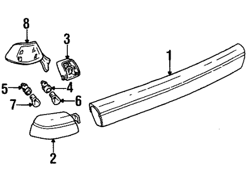 1998 Cadillac Catera Tail Lamps Lamp, Tail Diagram for 90541259