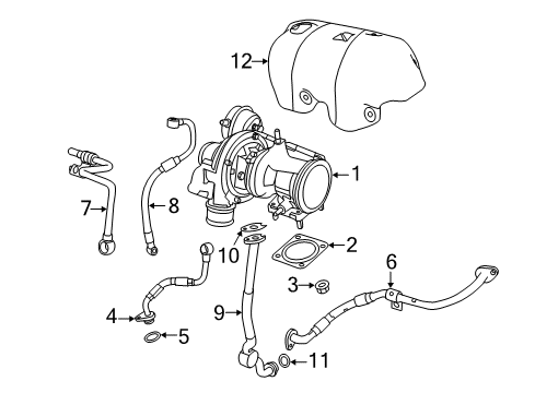 2015 Fiat 500 Turbocharger Gasket Diagram for 68166580AA