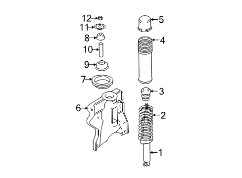 2004 Hyundai Sonata Shocks & Components - Rear Washer-Spring Diagram for 1360210003