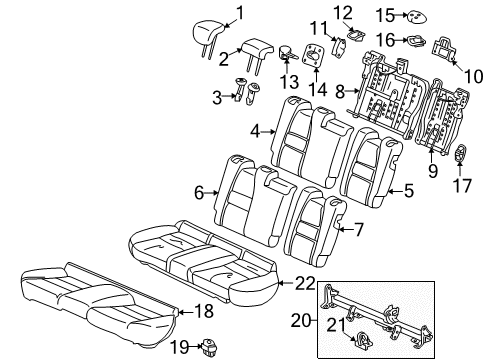 2011 Honda Insight Rear Seat Components Cover, RR. Seat-Back Tether Anchor *NH686L* (QP LIGHT WARM GRAY) Diagram for 82123-TM8-A01ZA