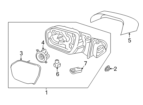 2018 Ford Expedition Mirrors Mirror Cover Diagram for JL1Z-17D742-DA