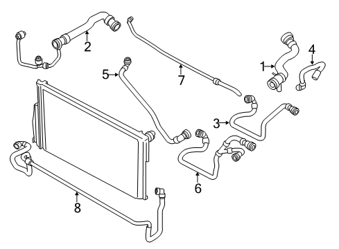 2015 BMW 528i Hoses, Lines & Pipes Coolant Hose Diagram for 17127619685