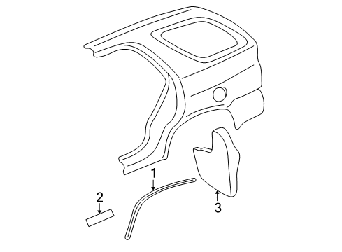 2004 Acura MDX Exterior Trim - Quarter Panel Splash Guard, Right Rear (Bumper Dark Gray) Diagram for 75820-S3V-A01ZA