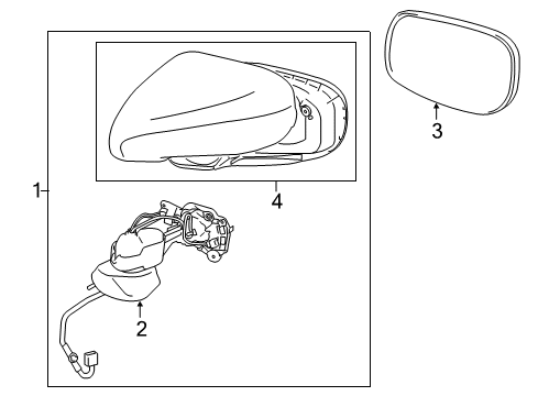 2007 Lexus ES350 Outside Mirrors Mirror Outer, RH Diagram for 87931-53250