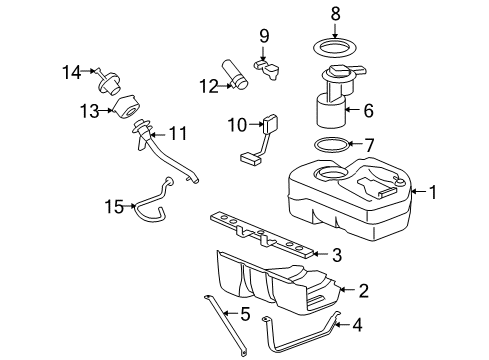 2007 Pontiac Solstice Fuel Supply Strap-Fuel Tank Diagram for 15833282