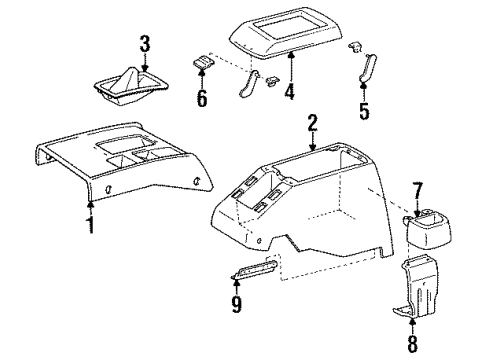 1991 Toyota Land Cruiser Console Console Diagram for 58911-60020-03