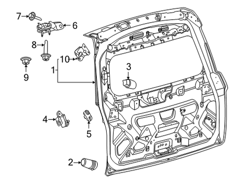 2021 Ford Bronco Sport Gate & Hardware Locator Screw Diagram for -W505256-S451
