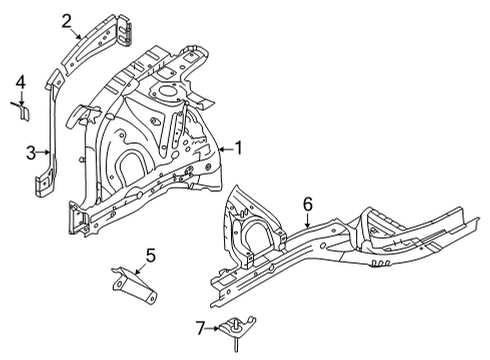 2022 Hyundai Santa Cruz Inner Components - Fender PNL-FENDER APRON UPR OTR, RH Diagram for 64584-N9000