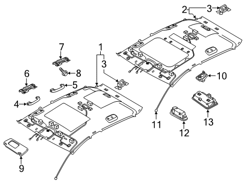 2019 Kia Stinger Interior Trim - Roof Retainer-Sunvisor Diagram for 85235B1000TWK