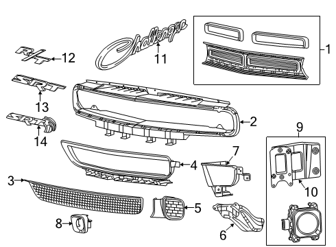 2018 Dodge Challenger Grille & Components Grille-Lower Diagram for 68259756AA