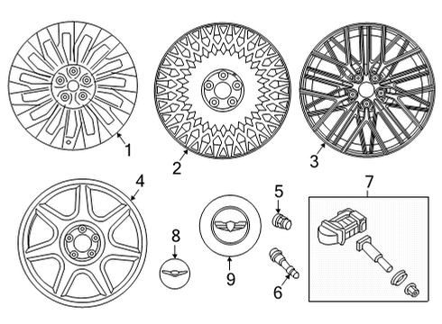 2021 Genesis G90 Wheels Wheel Assembly-Aluminium Diagram for 529103N900