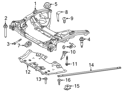 2022 BMW 840i Gran Coupe Front Suspension Components Hexagon Screw/Washer Assembly Diagram for 07147284584