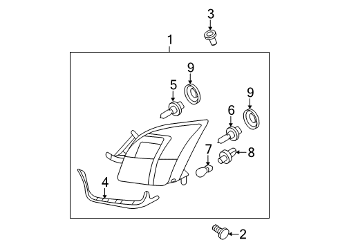 2008 Ford Fusion Bulbs Mount Bracket Diagram for 6E5Z-17C972-AA