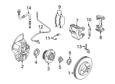 1999 BMW 328i Front Brakes Brake Pad Sensor, Front Diagram for 34351164371