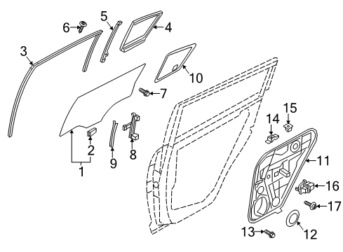 2021 Kia Sportage Rear Door Glass-Rear Door FIXE Diagram for 83417D9010