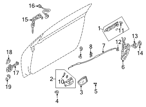 2003 Dodge Stratus Front Door Switch-Door Lock Diagram for MR311165