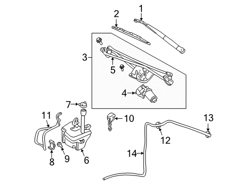 2002 Ford Explorer Wiper & Washer Components Washer Reservoir Diagram for 3L2Z-17618-BA