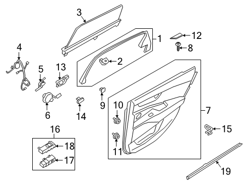 2020 Kia K900 Interior Trim - Rear Door Bezel-Power Window S Diagram for 93582J6000