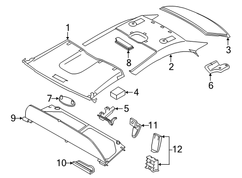 2019 BMW 430i Interior Trim - Retractable Top Roofliner, Roof Shell, Front Diagram for 54377313150