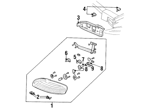 1996 Chevrolet Monte Carlo Headlamps Bracket Asm-Headlamp Mount Panel Diagram for 10194110