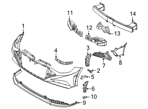 2021 Hyundai Sonata Bumper & Components - Front Lamp Assembly-R/REFL & S/MKR FRT, R Diagram for 921A2-L0300