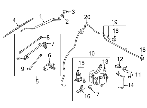 2018 Chevrolet City Express Wiper & Washer Components Front Blade Diagram for 19318081